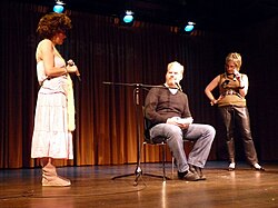 Comedians Jamie Denbo, Jim Gaffigan, Jessica Chaffin