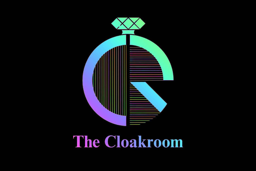 Circular logo with vertical and horizontal striped elements in pastel neon colors, brand name below.