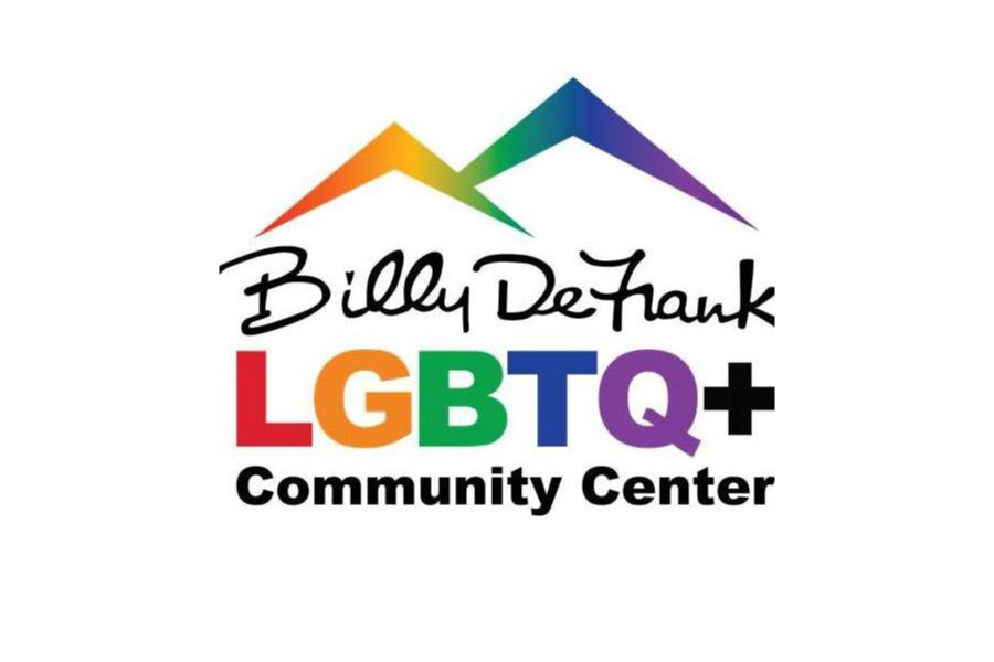 Logo of the Billy DeFrank LGBTQ+ Center with rainbow peaks and bold colorful text on white background.