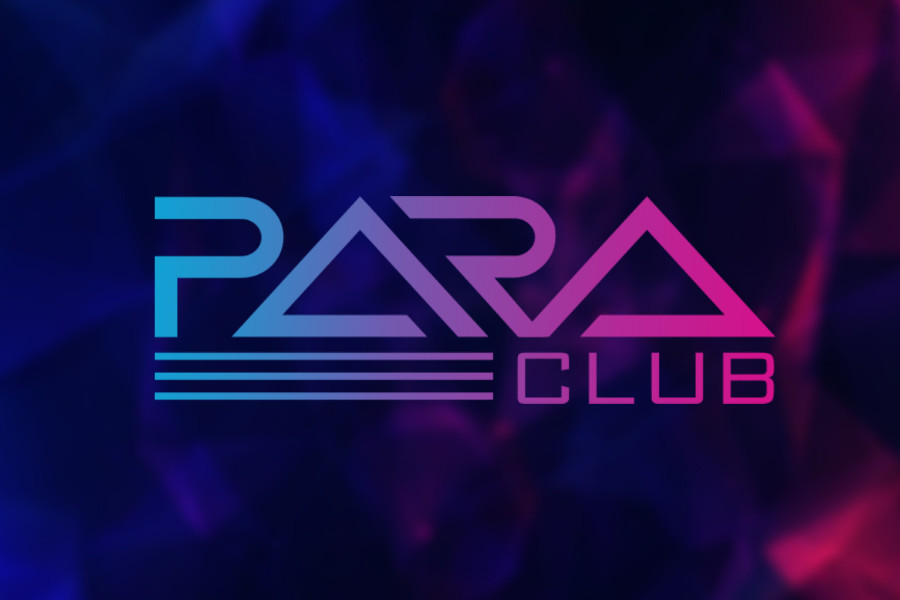 Stylized Para Club logo with angular letters and three horizontal lines.