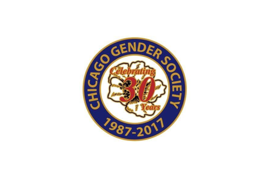 Circular badge of Chicago Gender Society celebrating 30 years, with dates 1987–2017 in gold and red.