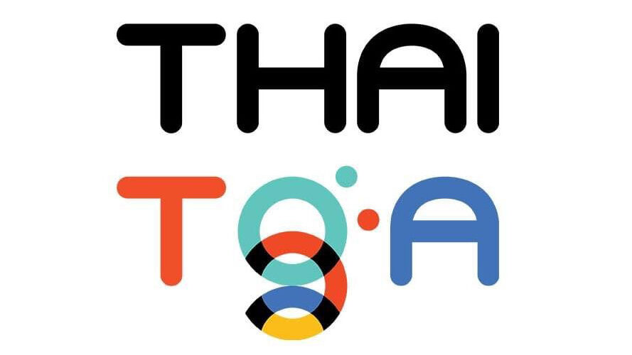 Logo of the Thai Transgender Alliance (ThaiTGA) with the word “THAI” in bold black letters above a colorful, stylized “TGA” using circles and intersecting shapes.