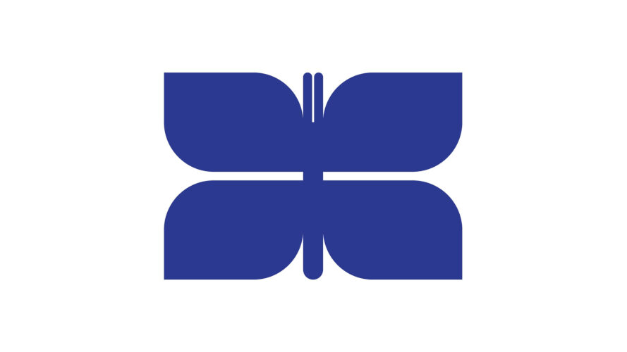 Logo of Transcend Australia featuring a stylized blue butterfly with symmetrical wings and minimalist lines.